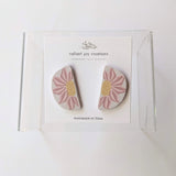 Pink Daisy Statement Studs