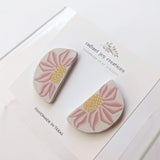 Pink Daisy Statement Studs