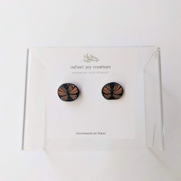Round Butterfly Studs