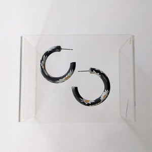 Black Daisies Hoops