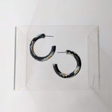 Black Daisies Hoops