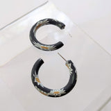 Black Daisies Hoops