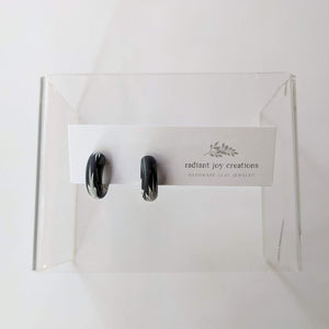 Black Daisies Hoops / Small