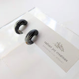 Black Daisies Hoops / Small