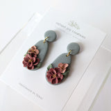 Drops / Smoky Blue & Flowers