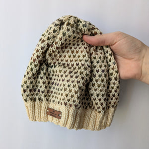 100% Merino Wool Hand-Knit Beanie / Birch