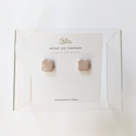Dainty Cloud Studs / Glossy